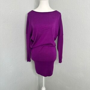 NWOT Patrizia Pepe Knit Silk Cashmere Italian Mini Purple Long Sleeve Women SZ 0